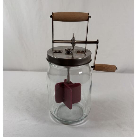 Manual Butter Churner Hand Crank Large Glass Jar Homemade Butter Maker Homestead - Picture 3 of 6